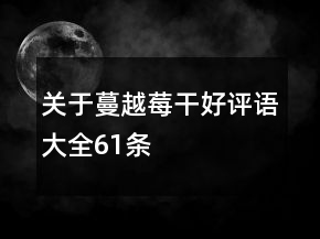 關(guān)于蔓越莓干好評(píng)語(yǔ)大全61條