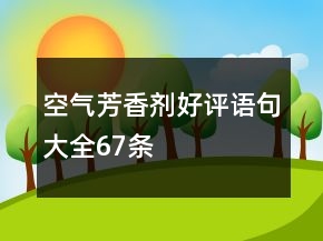 空氣芳香劑好評語句大全67條