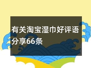 有關(guān)淘寶濕巾好評(píng)語(yǔ)分享66條