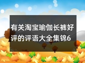 有關(guān)淘寶瑜伽長褲好評的評語大全集錦64條