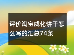 評價淘寶威化餅干怎么寫的匯總74條