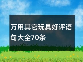 萬用其它玩具好評語句大全70條