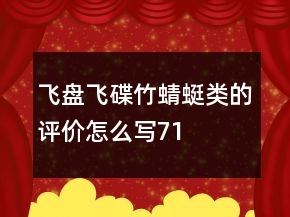 飛盤、飛碟、竹蜻蜓類的評(píng)價(jià)怎么寫71條