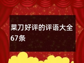 菜刀好評(píng)的評(píng)語(yǔ)大全67條