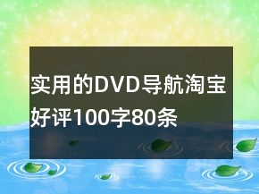 實用的DVD導航淘寶好評100字80條