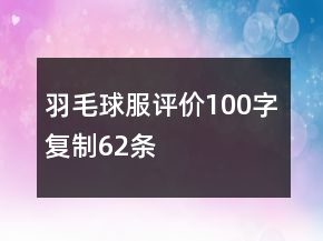 羽毛球服評價100字復制62條