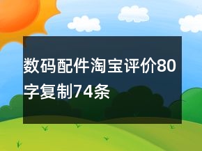 數(shù)碼配件淘寶評(píng)價(jià)80字復(fù)制74條