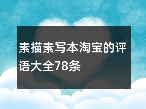 素描、素寫本淘寶的評語大全78條