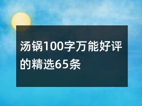 湯鍋100字萬能好評的精選65條