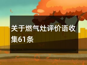 關(guān)于燃?xì)庠钤u(píng)價(jià)語(yǔ)收集61條