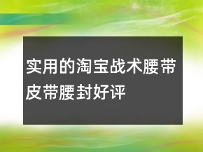 實(shí)用的淘寶戰(zhàn)術(shù)腰帶、皮帶、腰封好評(píng)句子大全參考71條