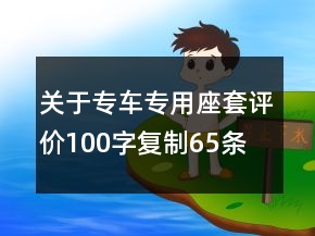 關(guān)于專車專用座套評價100字復(fù)制65條