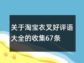 關(guān)于淘寶衣叉好評(píng)語大全的收集67條