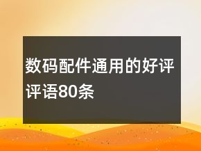 數(shù)碼配件通用的好評(píng)評(píng)語(yǔ)80條