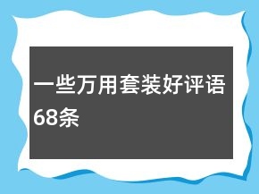 一些萬用套裝好評語68條
