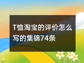 T恤淘寶的評(píng)價(jià)怎么寫的集錦74條