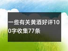 一些有關黃酒好評100字收集77條