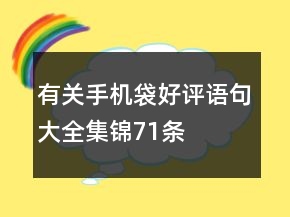 有關手機袋好評語句大全集錦71條