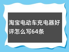 淘寶電動(dòng)車充電器好評(píng)怎么寫64條