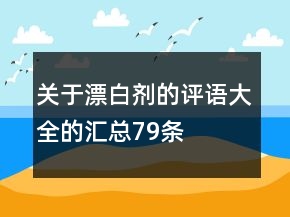 關(guān)于漂白劑的評(píng)語(yǔ)大全的匯總79條
