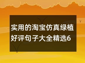 實用的淘寶仿真綠植好評句子大全精選69條