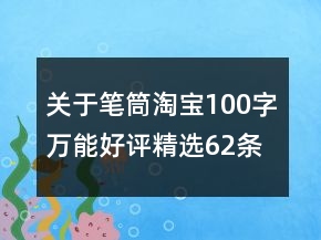 關(guān)于筆筒淘寶100字萬能好評精選62條