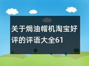 關于焗油帽、機淘寶好評的評語大全61條