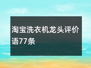 淘寶洗衣機龍頭評價語77條