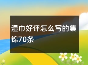 濕巾好評(píng)怎么寫的集錦70條