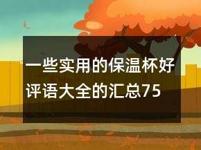 一些實(shí)用的保溫杯好評(píng)語(yǔ)大全的匯總75條