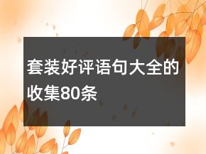 套裝好評語句大全的收集80條