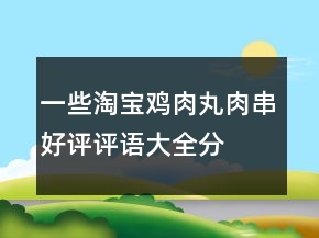一些淘寶雞肉丸、肉串好評評語大全分享74條