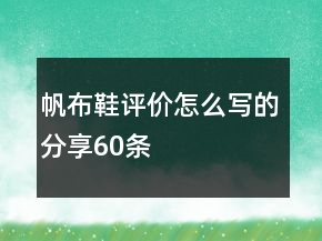 帆布鞋評(píng)價(jià)怎么寫(xiě)的分享60條
