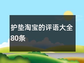 護(hù)墊淘寶的評語大全80條