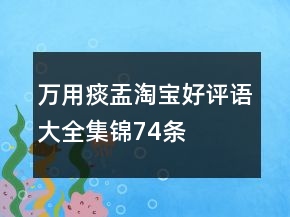 萬用痰盂淘寶好評語大全集錦74條