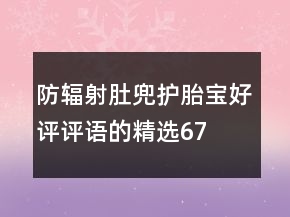 防輻射肚兜、護(hù)胎寶好評(píng)評(píng)語(yǔ)的精選67條