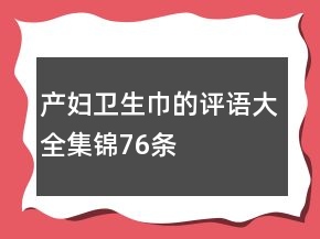 產(chǎn)婦衛(wèi)生巾的評(píng)語(yǔ)大全集錦76條