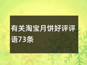 有關(guān)淘寶月餅好評(píng)評(píng)語(yǔ)73條