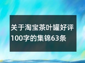 關(guān)于淘寶茶葉罐好評100字的集錦63條