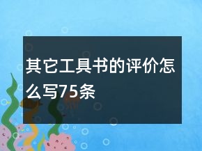 其它工具書的評價(jià)怎么寫75條