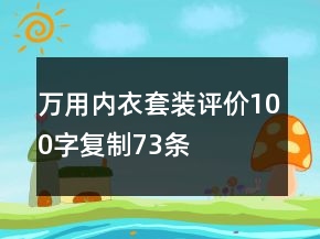 萬用內衣套裝評價100字復制73條