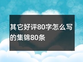 其它好評80字怎么寫的集錦80條