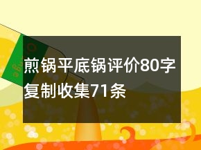 煎鍋、平底鍋評價80字復(fù)制收集71條