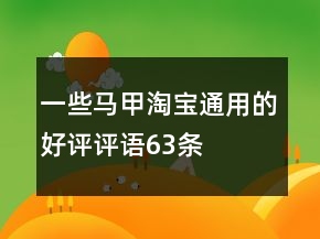 一些馬甲淘寶通用的好評評語63條