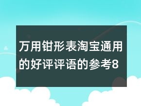 萬用鉗形表淘寶通用的好評(píng)評(píng)語的參考80條