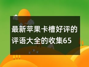 最新蘋(píng)果卡槽好評(píng)的評(píng)語(yǔ)大全的收集65條