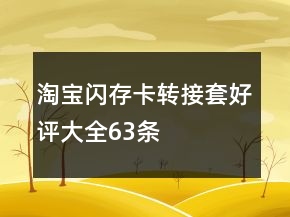淘寶閃存卡轉(zhuǎn)接套好評(píng)大全63條