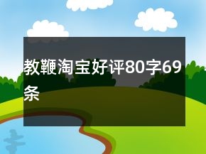 教鞭淘寶好評(píng)80字69條