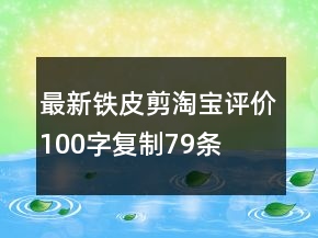 最新鐵皮剪淘寶評(píng)價(jià)100字復(fù)制79條