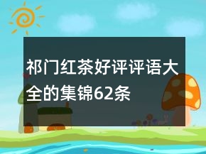 祁門紅茶好評評語大全的集錦62條